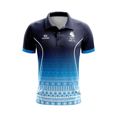 Team Fiji Performance Polo Shirt – Navy to Blue Fade