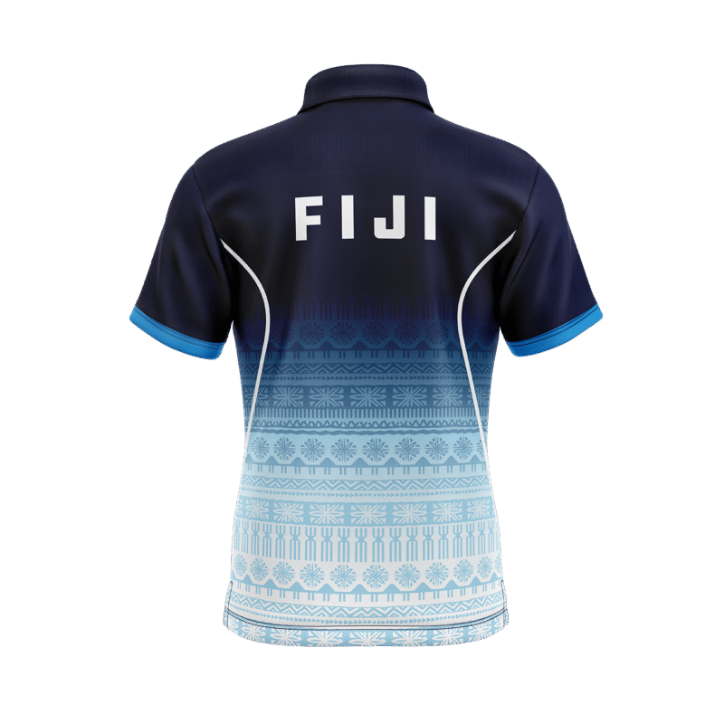 Team Fiji Performance Polo – Light Blue Fade - Image 2