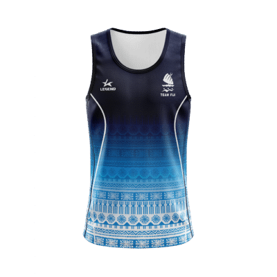 Team Fiji Sublimated Singlet – Navy to Blue Fade