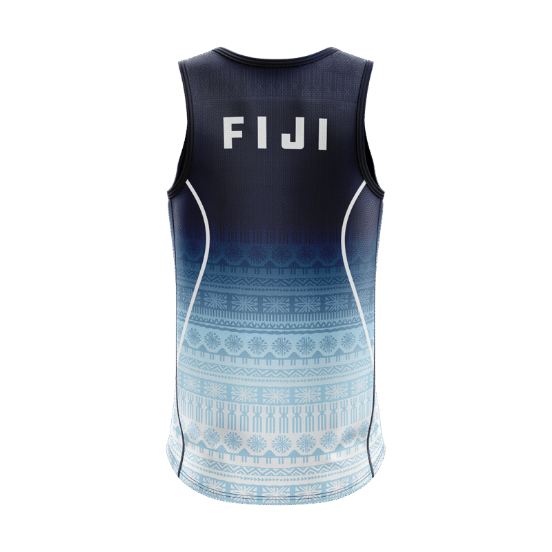 Team Fiji Sublimated Singlet – Light Blue Fade Edition - Image 2