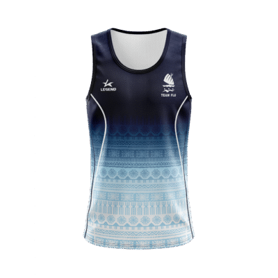 Team Fiji Sublimated Singlet – Light Blue Fade Edition