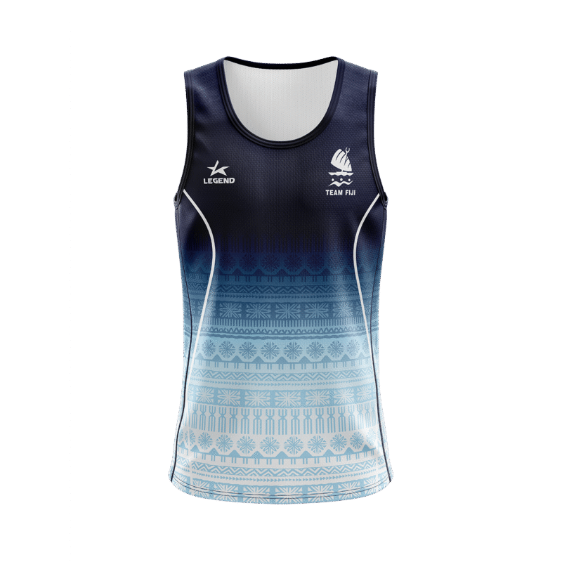 Team Fiji Sublimated Singlet – Light Blue Fade Edition