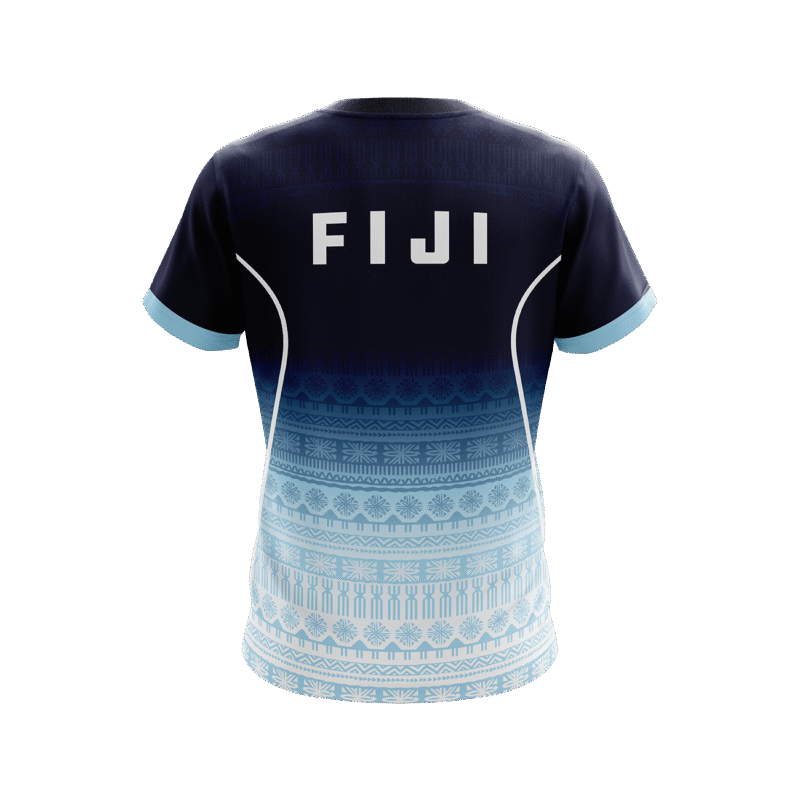Team Fiji Sublimated T-Shirt – Light Blue Fade Edition - Image 2