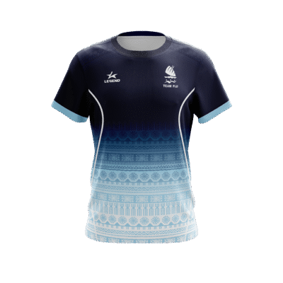 Team Fiji Sublimated T-Shirt – Light Blue Fade Edition