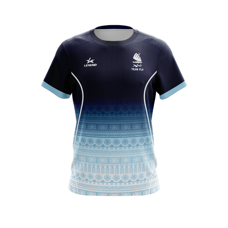 Team Fiji Sublimated T-Shirt – Light Blue Fade Edition