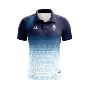 Team Fiji Performance Polo Shirt – Navy to Light Blue Fade