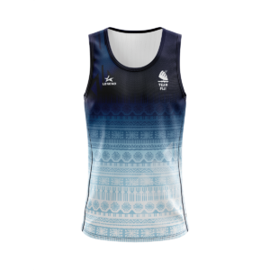 Team Fiji Sublimated Singlet – Navy to Light Blue Fade